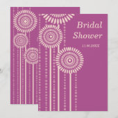 Modern Floral Vrijgezellenfeest Invite - Hot Pink Kaart (Voorkant / Achterkant)