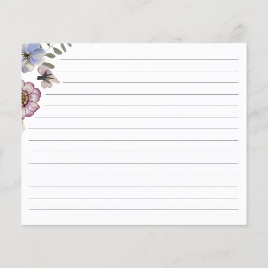 Modern Floral Vrijgezellenfeest Recept Kaart (Achterkant)