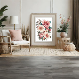 Modern Floral Wall Decor Print Poster