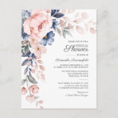 Modern Floral Watercoler Script Roze Vrijgezellenf Uitnodiging Briefkaart (Voorkant)