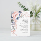 Modern Floral Watercoler Script Roze Vrijgezellenf Uitnodiging Briefkaart (Staand voorkant)