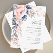 Modern Floral Watercoler Script Roze Vrijgezellenf Uitnodiging Briefkaart