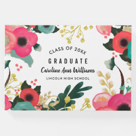 Modern Floral Waterverf Afstuderen Gastenboek