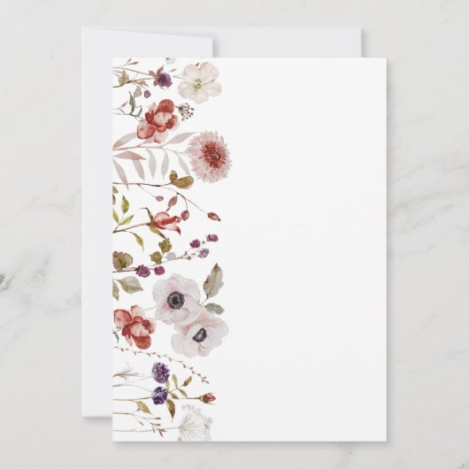 Modern Floral Waterverf Boho Vrijgezellenfeest Kaart (Achterkant)