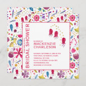 Modern Floral Waterverf Bridal Shower Kaart (Voorkant / Achterkant)