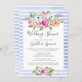 Modern Floral Waterverf bruiloft doucheuitnodiging Kaart