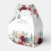 Modern Floral Waterverf Burgundy Vrijgezellenfeest Bedankdoosjes (Achterkant)