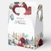 Modern Floral Waterverf Burgundy Vrijgezellenfeest Bedankdoosjes (Geopend)