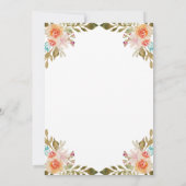 Modern Floral Waterverf doop Kaart (Achterkant)