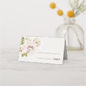 Modern Floral Waterverf Ivory Cream Bruiloft Gevou Plaatskaartje (Voorkant)