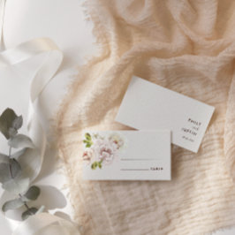 Modern Floral Waterverf Ivory Cream Bruiloft Plaatskaartje
