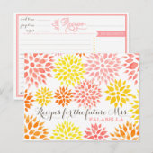 Modern Floral Waterverf Vrijgezellenfeest Recept K Briefkaart (Voorkant / Achterkant)