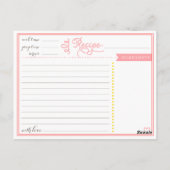 Modern Floral Waterverf Vrijgezellenfeest Recept K Briefkaart (Achterkant)