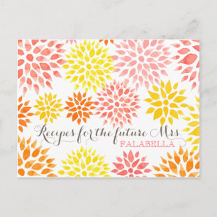 Modern Floral Waterverf Vrijgezellenfeest Recept K Briefkaart