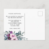Modern Floral we hebben Blush Pink Paars Moving Aankondigingskaart (Achterkant)