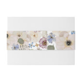 Modern Floral Wedding Belly Band Uitnodigingen Wikkel (Achterkant Voorbeeld)