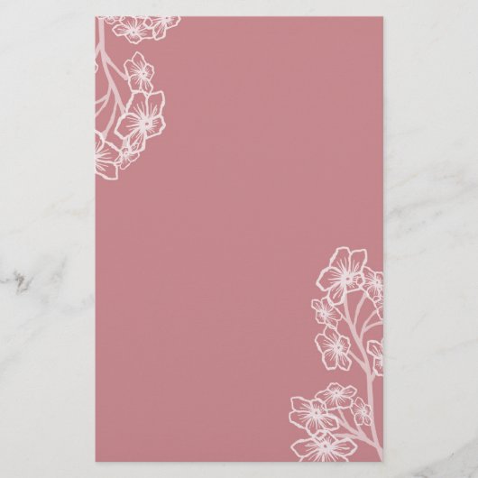 Modern Floral Wedding Briefpapier (Voorkant)
