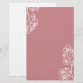 Modern Floral Wedding Briefpapier (Voorkant / Achterkant)
