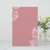 Modern Floral Wedding Briefpapier (Staand voorkant)