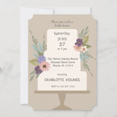 Modern Floral Wedding Cake Vrijgezellenfeest Kaart (Voorkant)