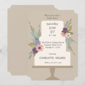 Modern Floral Wedding Cake Vrijgezellenfeest Kaart (Voorkant / Achterkant)