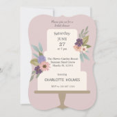 Modern Floral Wedding Cake Vrijgezellenfeest Kaart (Voorkant)