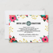 Modern Floral Wedding Dank je wel fotokaarten Bedankkaart (Voorkant)