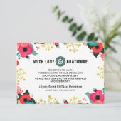 Modern Floral Wedding Dank je wel fotokaarten Bedankkaart (Staand voorkant)