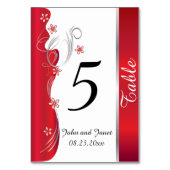 Modern Floral Wedding | Deep Red en Silver Kaart (Achterkant)