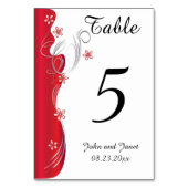 Modern Floral Wedding | Deep Red en Silver Kaart (Achterkant)