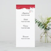 Modern Floral Wedding | Deep Red en Silver Menu (Staand voorkant)