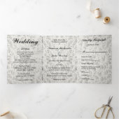 Modern Floral Wedding Drieluik Uitnodiging (Binnen)