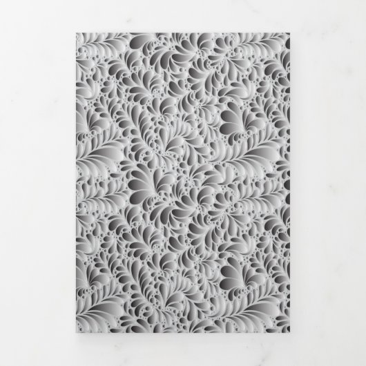 Modern Floral Wedding Drieluik Uitnodiging (Cover)