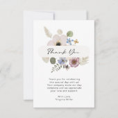 Modern Floral Wedding Flat Harcard Bedankkaart (Voorkant)