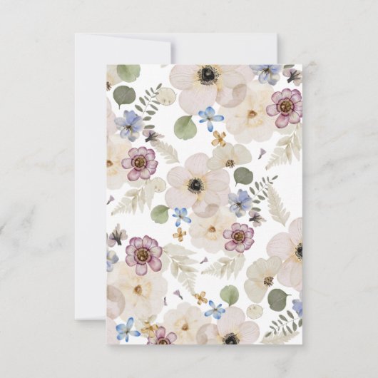 Modern Floral Wedding Flat Harcard Bedankkaart (Achterkant)
