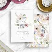 Modern Floral Wedding Flat Harcard Bedankkaart