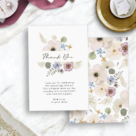 Modern Floral Wedding Flat Harcard Bedankkaart