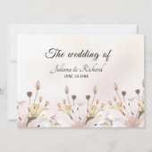 Modern Floral Wedding Guest Kaart (Voorkant)