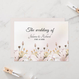 Modern Floral Wedding Guest Kaart