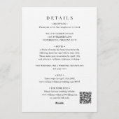 modern  Floral Wedding Information Card QR Code Kaart (Achterkant)