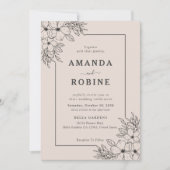 Modern Floral Wedding Invitation Kaart (Voorkant)