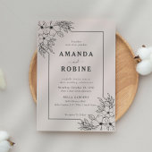 Modern Floral Wedding Invitation Kaart