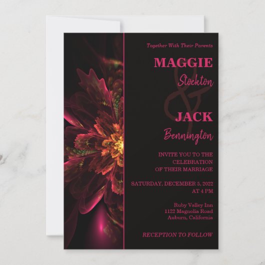 Modern Floral Wedding Invitation Kaart (Voorkant)