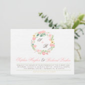 Modern Floral Wedding Invitation Kaart (Staand voorkant)