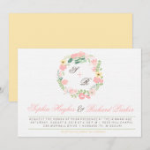 Modern Floral Wedding Invitation Kaart (Voorkant / Achterkant)