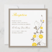 Modern Floral Wedding Invitation - Mustard Kaart (Achterkant)