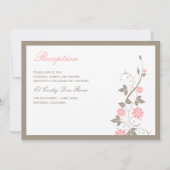 Modern Floral Wedding Invitation - Soft Pink Kaart (Achterkant)