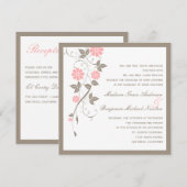 Modern Floral Wedding Invitation - Soft Pink Kaart (Voorkant / Achterkant)