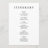 Modern Floral Wedding Letter en Itinerary Programmakaart (Achterkant)