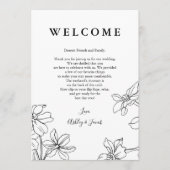 Modern Floral Wedding Letter en Itinerary Programmakaart (Voorkant)